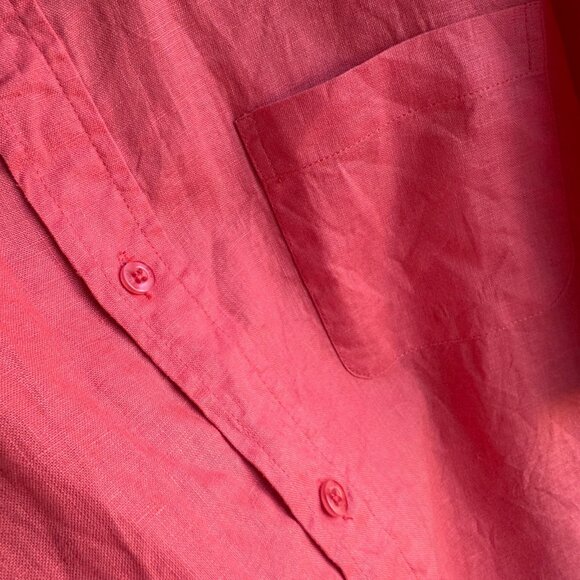 Natural Blue by Visitor Short Sleeve Button Up Collared Linen Shirt Size XXL - Picture 7 of 8